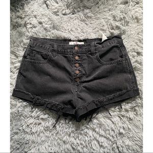 Hollister black denim shorts